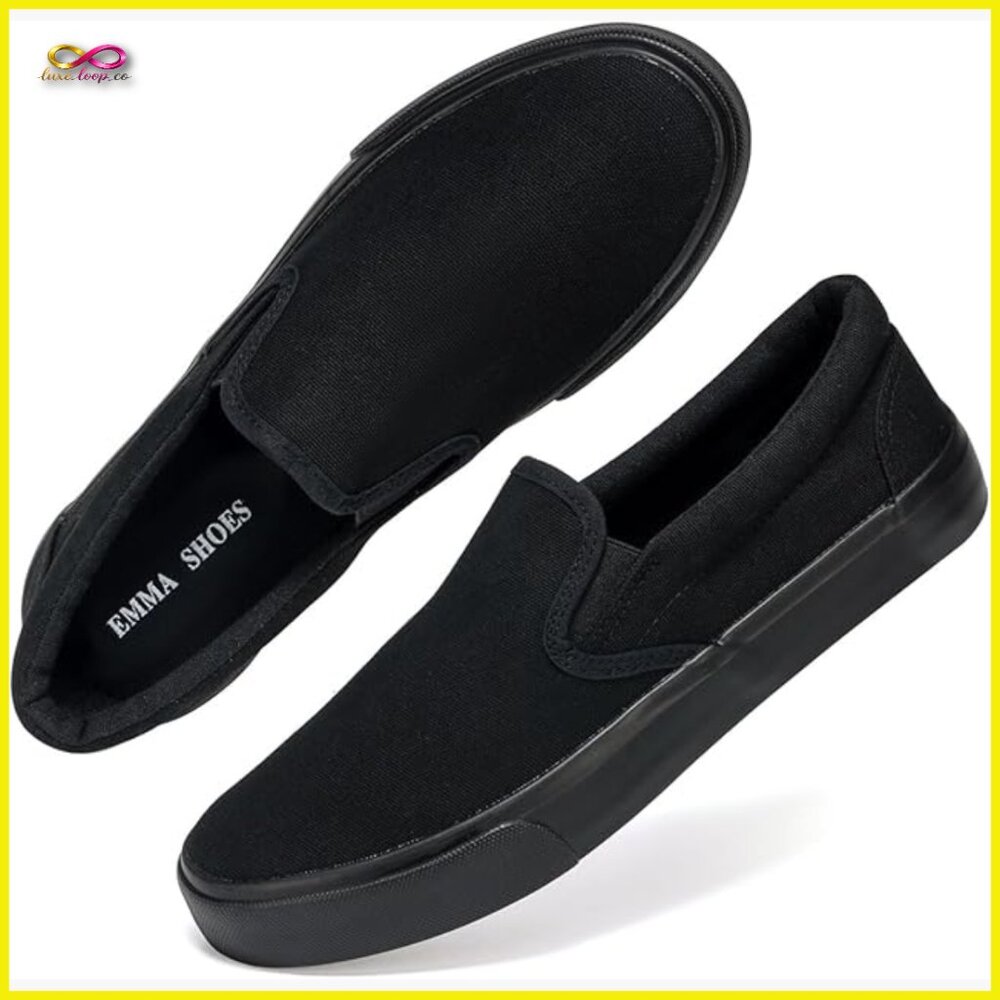 Canvas Slip On Sneakers Low Top Comfortable Flats Casual Fashion Retro Chic